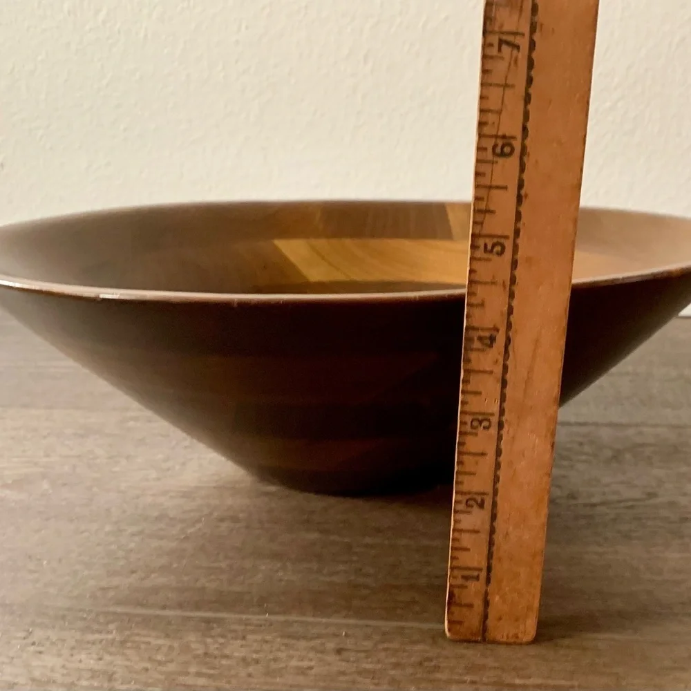 Vintage Mid. Century Walnut Salat Bowl 14”